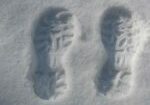 Foot prints in the snow